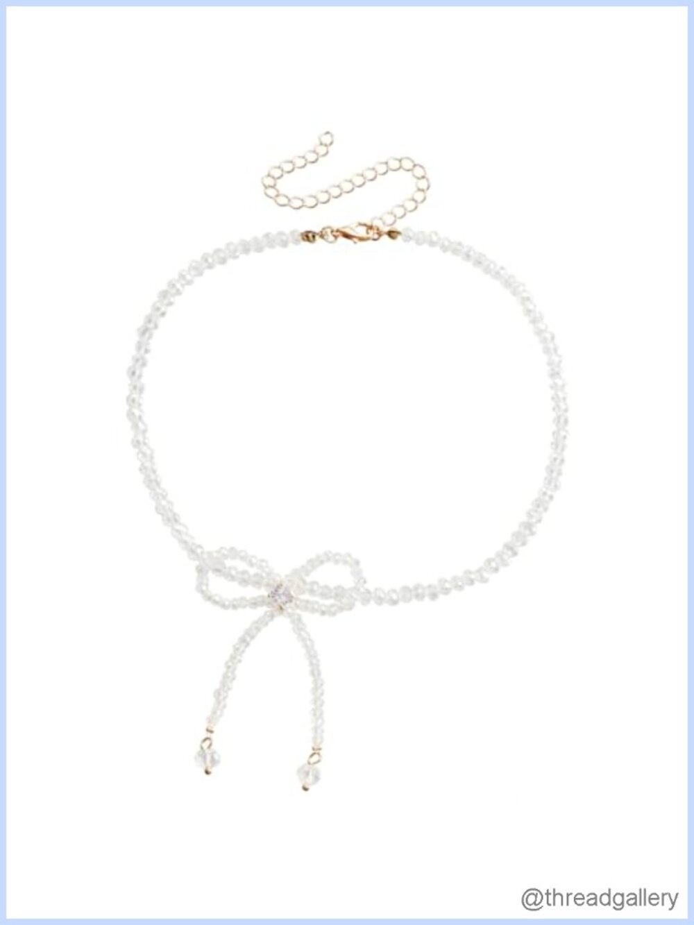 Boho Pearl Bow Choker Necklace Gold Silver Plated Ribbon Tie